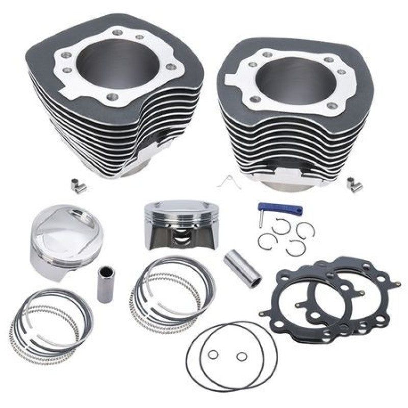 S&S Cycle 99-06 BT 98in Bolt-In Big Bore Kit - Wrinkle Black-Piston Sets - Powersports-S&S Cycle-SSC910-0481-SMINKpower Performance Parts