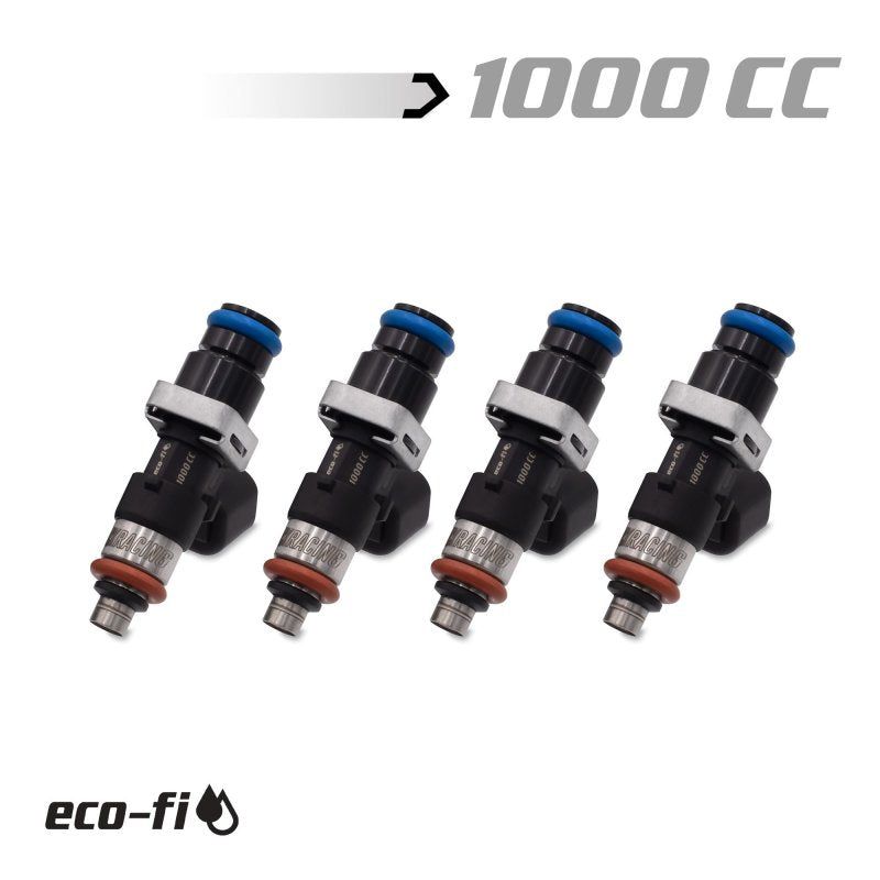 BLOX Racing Eco-Fi Street Injectors 1000cc/min w/1/2in Adapter Honda K Series (Set of 4)-Fuel Injectors - Single-BLOX Racing-BLOBXEF-04914.14.K-1000-4-SMINKpower Performance Parts