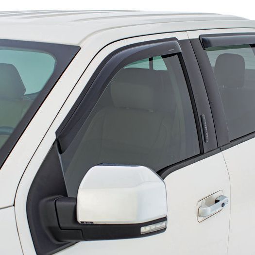Stampede 2014-2018 Chevy Silverado 1500 Crew Cab Pickup Tape-Onz Sidewind Deflector 4pc - Smoke-Wind Deflectors-Stampede-STA60102-2-SMINKpower Performance Parts