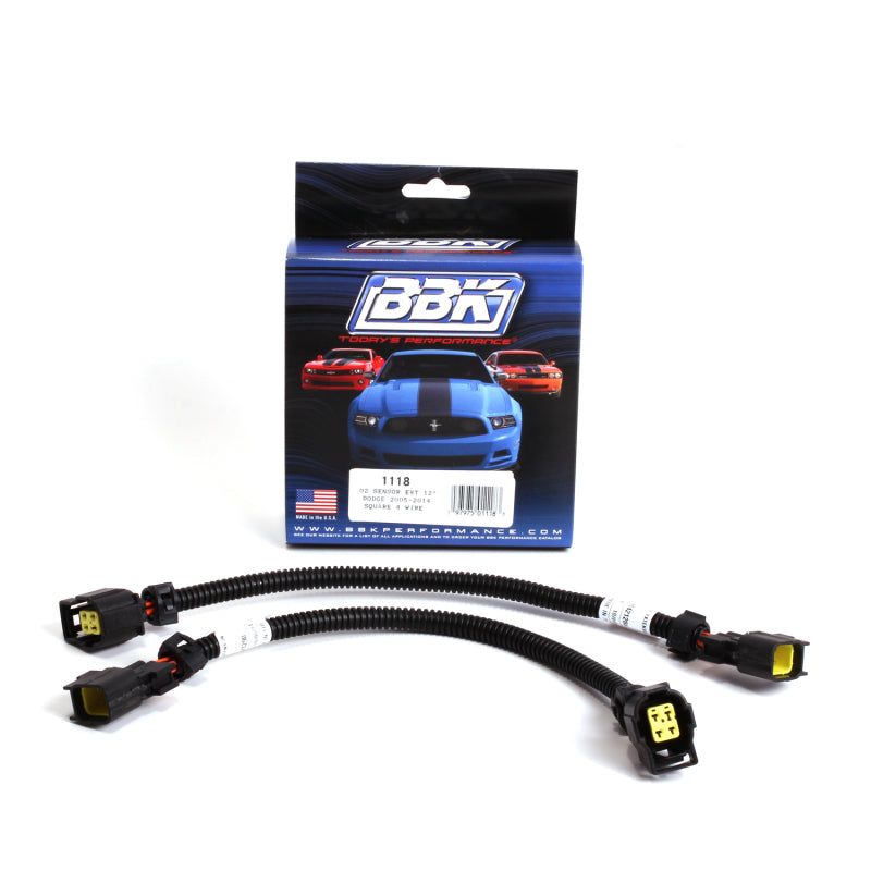BBK 05-20 Dodge 4 Pin Square Style O2 Sensor Wire Harness Extensions 12 (pair)-Gauge Components-BBK-BBK1118-SMINKpower Performance Parts