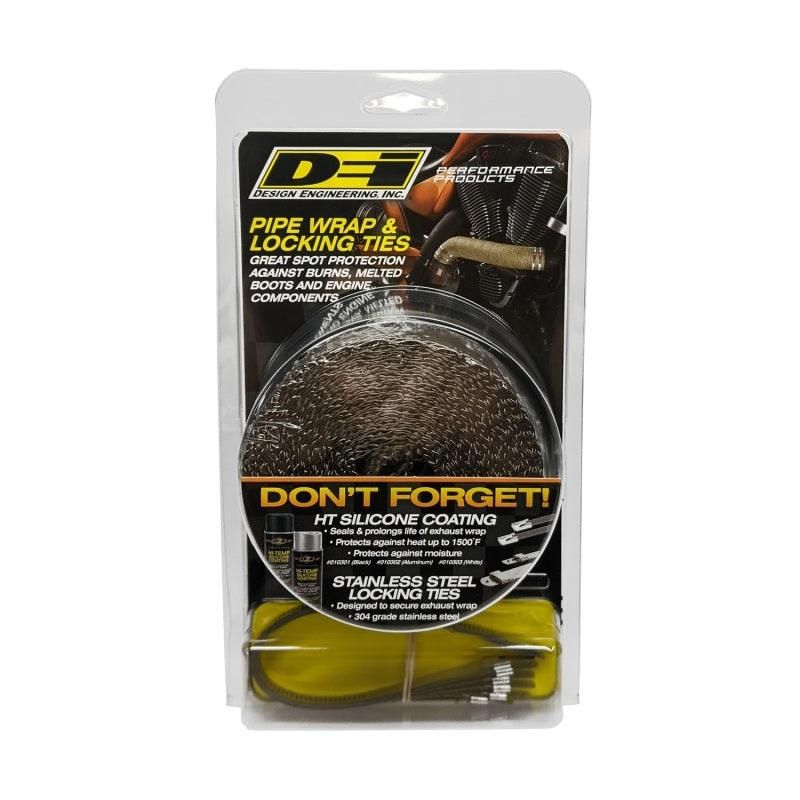 DEI Exhaust Wrap Kit - Pipe Wrap and Locking Tie - Titanium - SMINKpower Performance Parts DEI10123 DEI