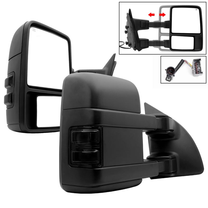 Xtune L&R G2 Ford Superduty 99-07 Heated Smoke Signal Telescoping Mirrors MIR-FDSD99S-G2-PW-SM-SET-Side Mirrors-SPYDER-SPY9935466-SMINKpower Performance Parts