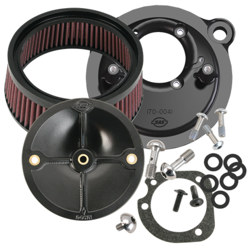 S&S Cycle 91-06 XL Sportster Models w/ Stock CV Carb Stealth Air Cleaner Kit w/o Cover-Air Intake Components-S&S Cycle-SSC170-0093-SMINKpower Performance Parts