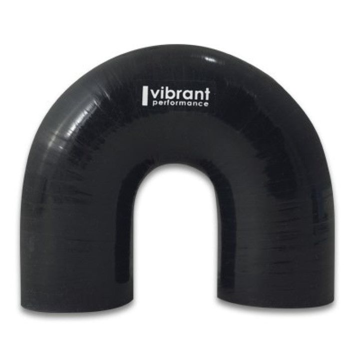 Vibrant 4 Ply Reinforced Silicone Elbow Connector - 3in ID x 4.25in Leg 180 Deg Elbow (BLACK) - SMINKpower Performance Parts VIB19668 Vibrant
