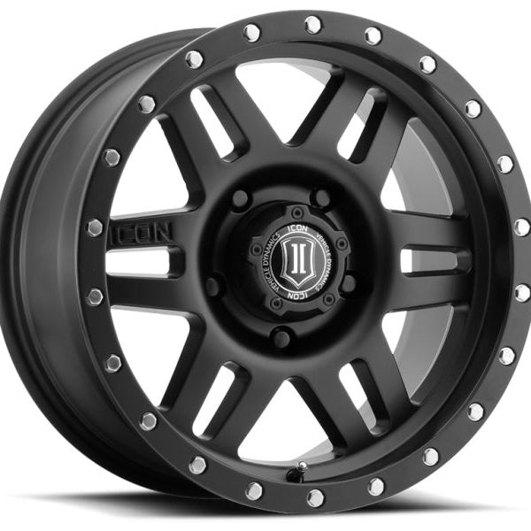 ICON Six Speed 17x8.5 5x150 25mm Offset 5.75in BS 116.5mm Bore Satin Black Wheel - SMINKpower Performance Parts ICO1417855557SB ICON