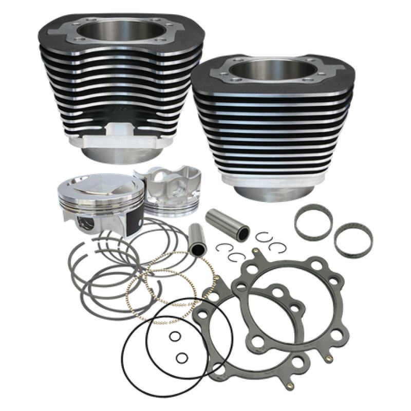 S&S Cycle 99-06 BT 97in Big Bore Cylinder Kit - Wrinkle Black-Piston Sets - Powersports-S&S Cycle-SSC910-0205-SMINKpower Performance Parts