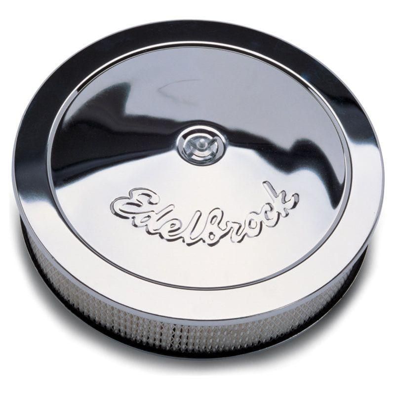 Edelbrock Air Cleaner Pro-Flo Series Round Steel Top Paper Element 14In Dia X 3 313In Chrome - SMINKpower Performance Parts EDE1207 Edelbrock