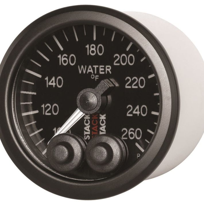 Autometer Stack Pro Control 52mm 100-260 deg F Water Temp Gauge - Black (1/8in NPTF Male)-Gauges-AutoMeter-ATMST3508-SMINKpower Performance Parts