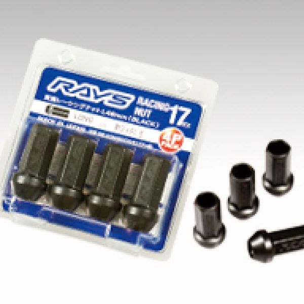 Rays 17 Hex L48 Racing Nut 12x1.5 - Black (4 Pieces)-Lug Nuts-Rays-RAYW17RN1215B-SMINKpower Performance Parts