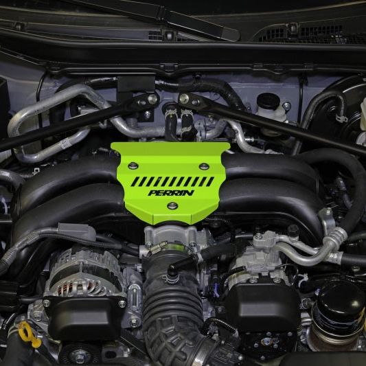 Perrin 2022+ Subaru BRZ / Toyota GR86 Engine Cover - Neon Yellow Wrinkle - SMINKpower Performance Parts PERPSP-ENG-162NY Perrin Performance