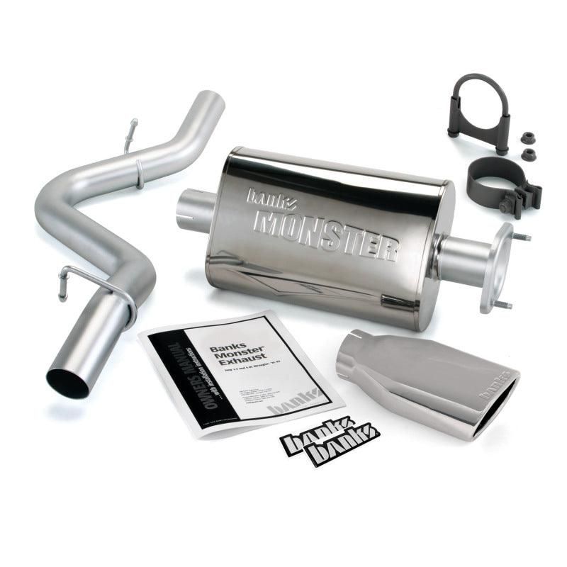 Banks Power 04-06 Jeep 4.0L Wrangler Unlimited Monster Exhaust Sys - SS Single Exhaust w/ Chrome Tip - SMINKpower Performance Parts GBE51315 Banks Power