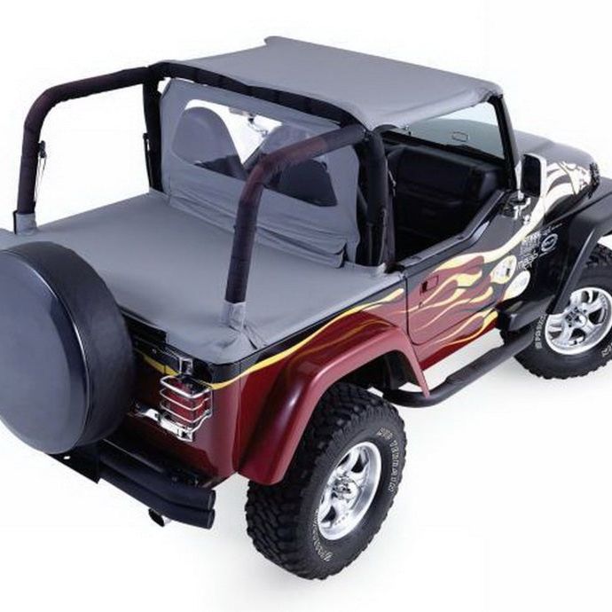 Rampage 1992-1995 Jeep Wrangler(YJ) Cab Soft Top And Tonneau Cover - Black Denim-Soft Tops-Rampage-RAM993015-SMINKpower Performance Parts