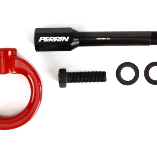 Perrin 02-07 Subaru WRX/STI Tow Hook Kit (Front) - Red-Tow Hooks-Perrin Performance-PERPSP-BDY-230RD-SMINKpower Performance Parts