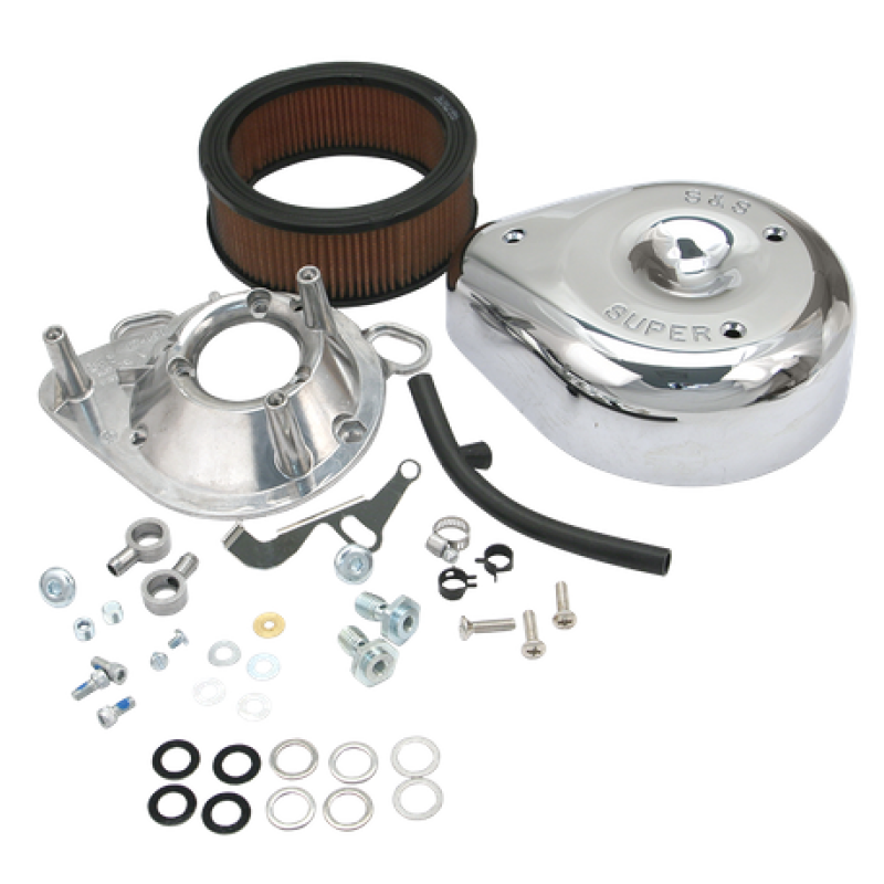 S&S Cycle 93-99 BT/91-03 Sportster Models Teardrop Air Cleaner Kit for S&S Super E/G Carb-Air Intake Components-S&S Cycle-SSC17-0404-SMINKpower Performance Parts