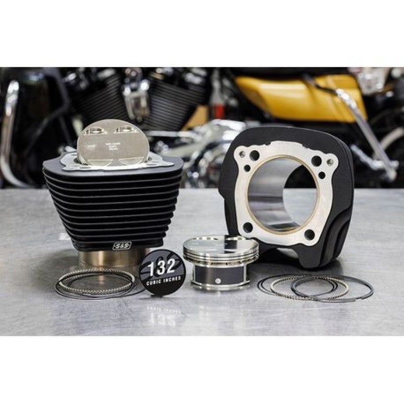 S&S Cycle 2017+ M8 Models 4.320in Bore 4.500in Stroke Cylinder Kit - Wrinkle Black w/o Highlight-Piston Sets - Powersports-S&S Cycle-SSC910-0846-SMINKpower Performance Parts