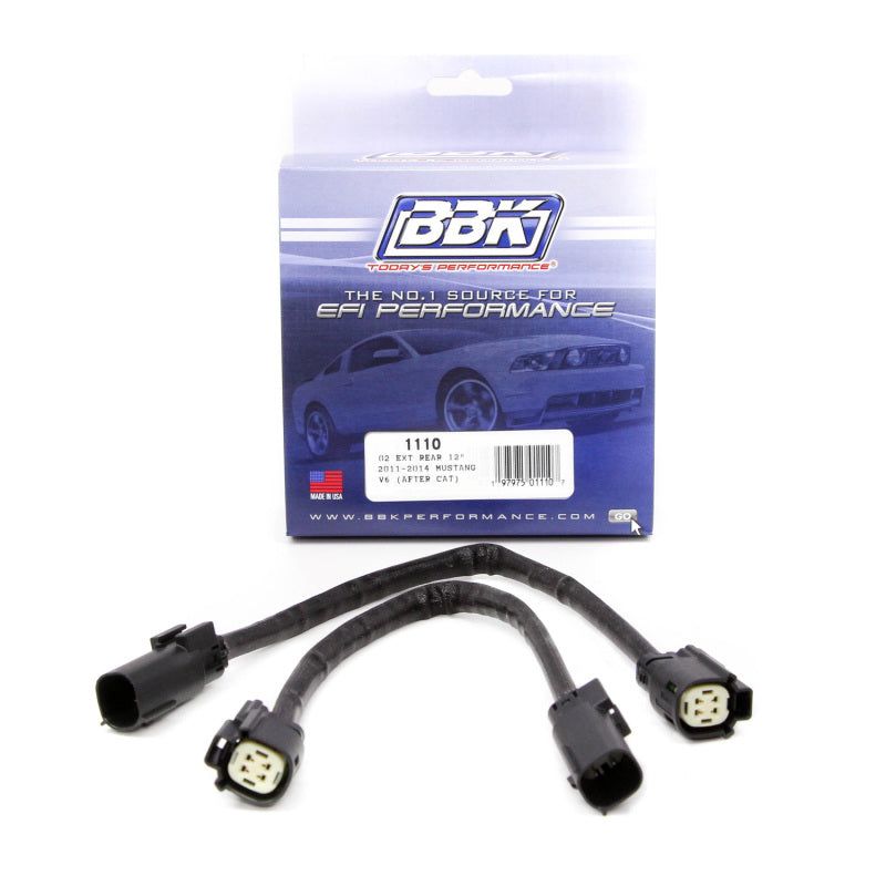BBK 11-14 Mustang V6 GT Rear O2 Sensor Wire Harness Extensions 12 (pair)-Gauge Components-BBK-BBK1110-SMINKpower Performance Parts