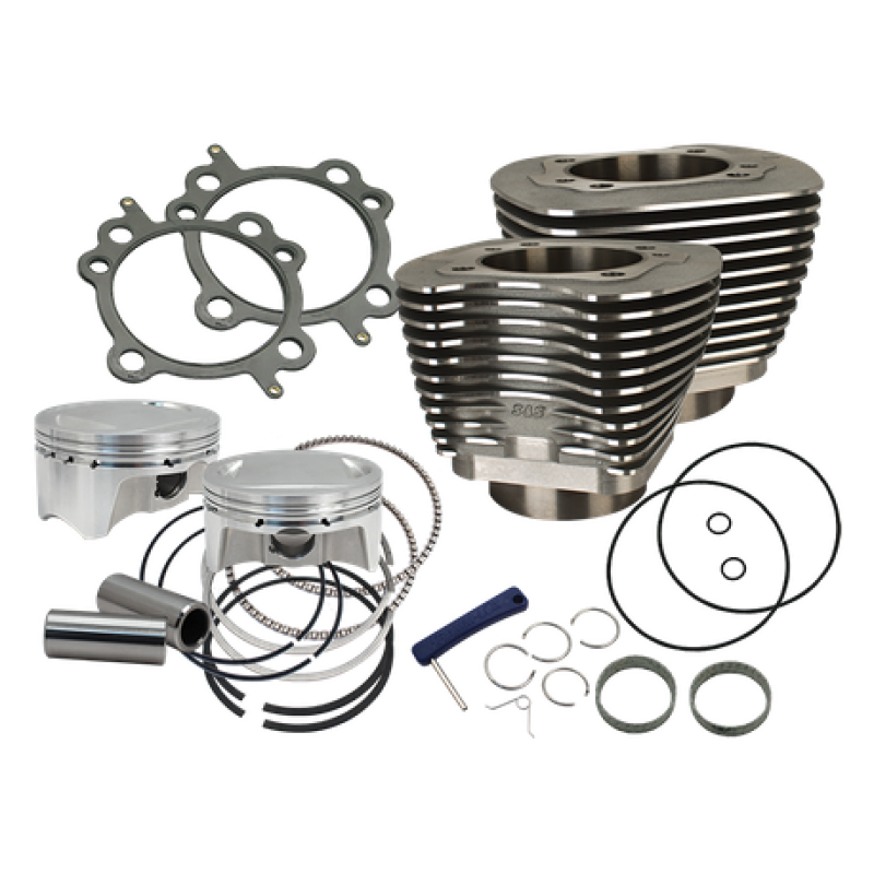 S&S Cycle 07-17 BT 107in Bolt-In Big Bore Kit - Wrinkle Black - SMINKpower Performance Parts SSC910-0500 S&S Cycle