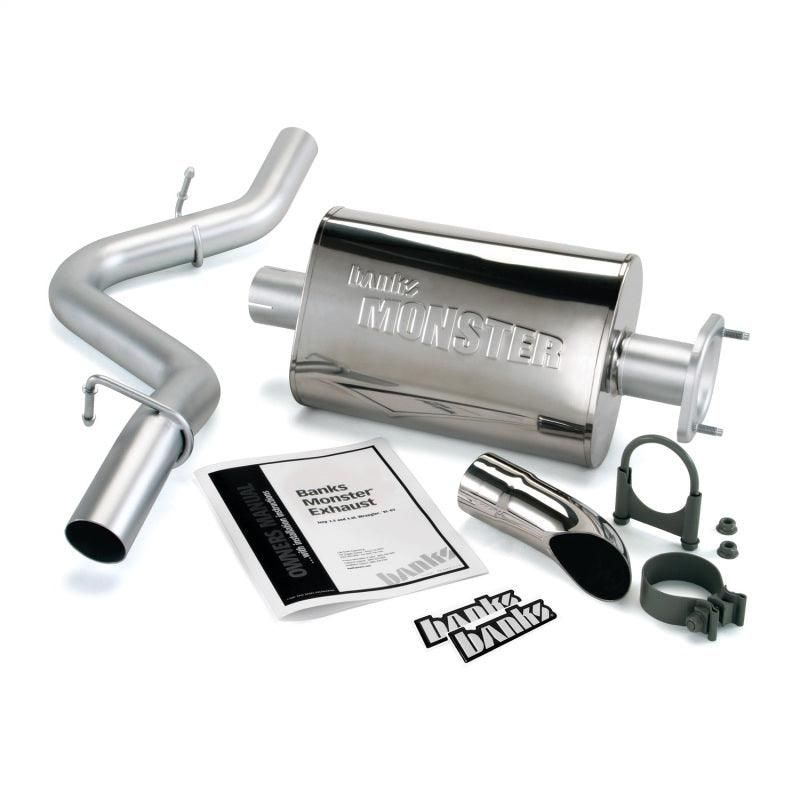 Banks Power 91-95 Jeep 4.0L Wrangler Monster Exhaust System - SS Single Exhaust w/ Chrome Tip - SMINKpower Performance Parts GBE51311 Banks Power