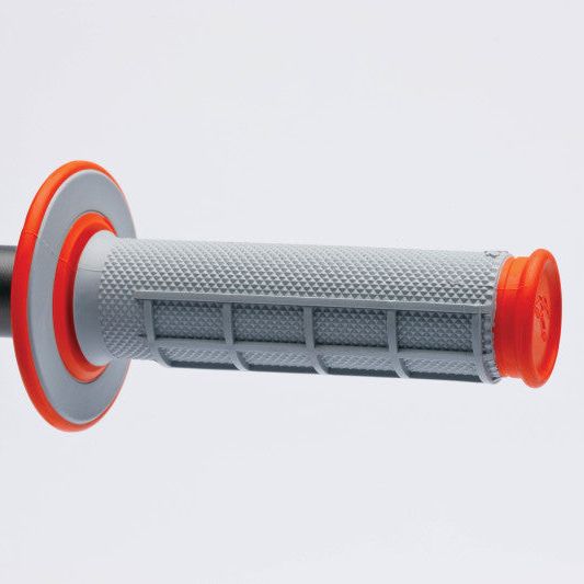 Renthal MX Dual Compound Grips 1/2 Waffle - Grey/ Orange-Misc Powersports-Renthal-RENG155-SMINKpower Performance Parts