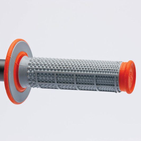 Renthal MX Dual Compound Grips Tapered 1/2 Waffle - Grey/ Orange-Misc Powersports-Renthal-RENG164-SMINKpower Performance Parts