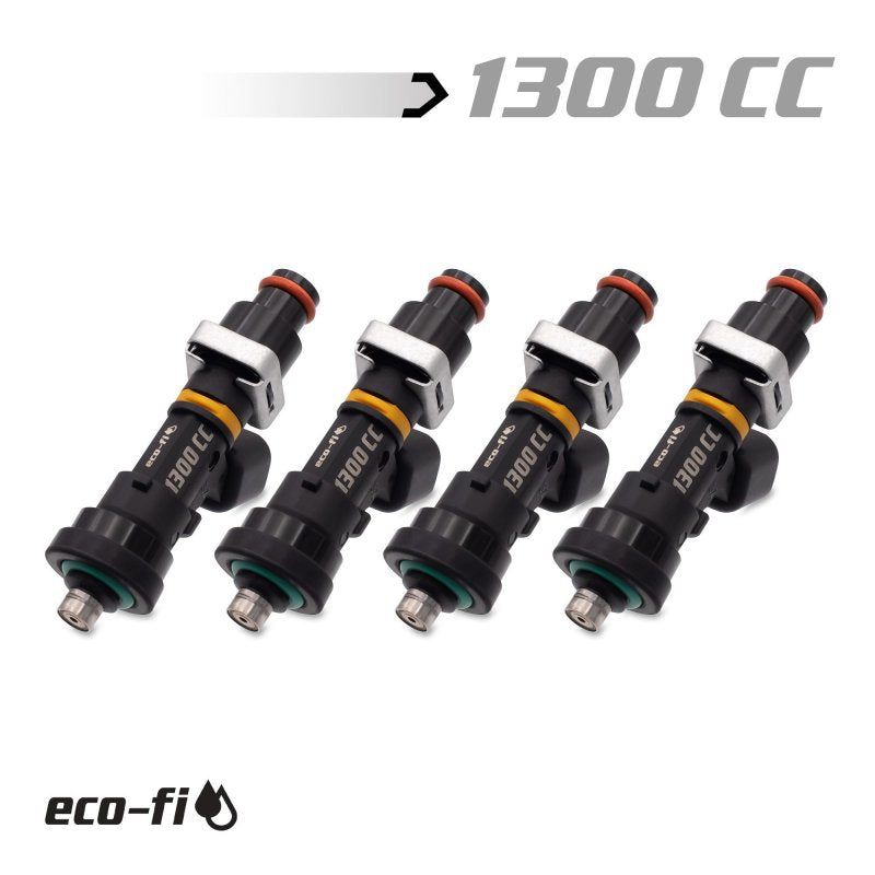 BLOX Racing Eco-Fi Street Injectors 1300cc/min w/1/2in Adapter Honda B/D/H Series (Set of 4)-Fuel Injectors - Single-BLOX Racing-BLOBXEF-06514.11-1300-4-SMINKpower Performance Parts