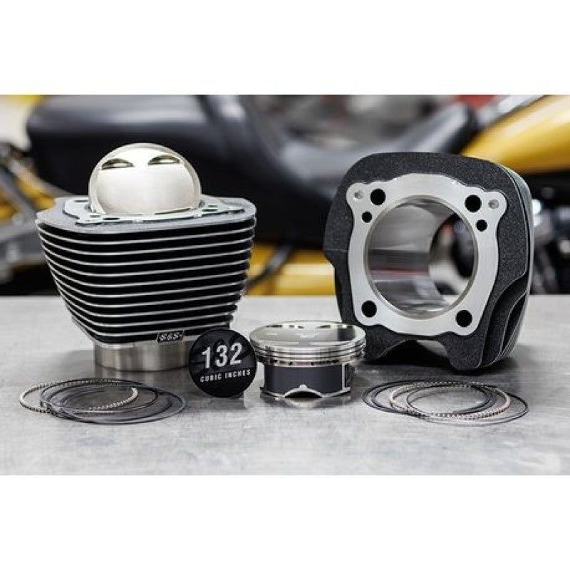 S&S Cycle 2017+ M8 Models 4.320in Bore 4.500in Stroke Cylinder Kit - Black Granite w/ Highlight-Piston Sets - Powersports-S&S Cycle-SSC910-0847-SMINKpower Performance Parts