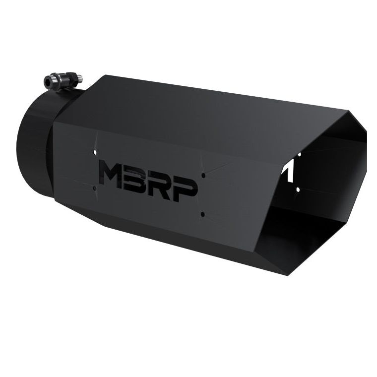 MBRP Universal Hex Tip 5in Inlet 16in length w/o Logo - Black Coated-Tips-MBRP-MBRPT5167BLK-SMINKpower Performance Parts