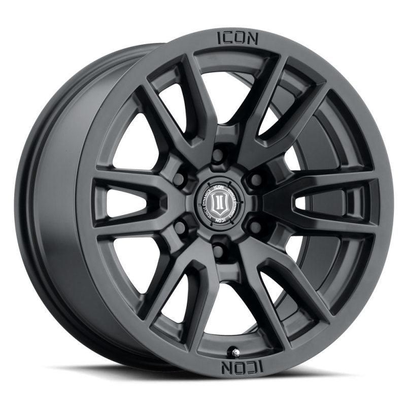 ICON Vector 6 17x8.5 6x5.5 0mm Offset 4.75in BS 106.1mm Bore Satin Black Wheel - SMINKpower Performance Parts ICO2417858347SB ICON