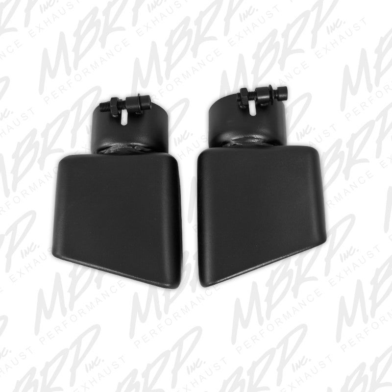 MBRP Universal Tip 4.75inx 3in Rectangle Angled Cut 3in O.D. inlet Driver Side 7.375in length Black-Tips-MBRP-MBRPT5119BLK-SMINKpower Performance Parts