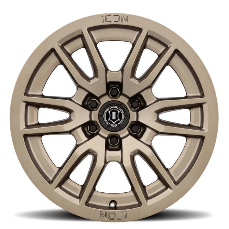 ICON Vector 6 17x8.5 6x5.5 0mm Offset 4.75in BS 106.1mm Bore Bronze Wheel - SMINKpower Performance Parts ICO2417858347BR ICON