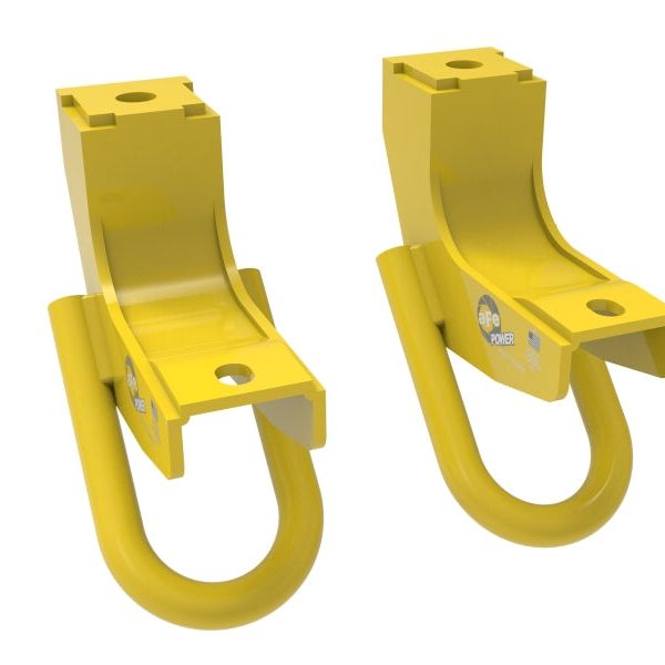 aFe Toyota Tundra 2022 V6-3.5L (tt) Front Tow Hook Yellow-Tow Hooks-aFe-AFE450-72T001-Y-SMINKpower Performance Parts