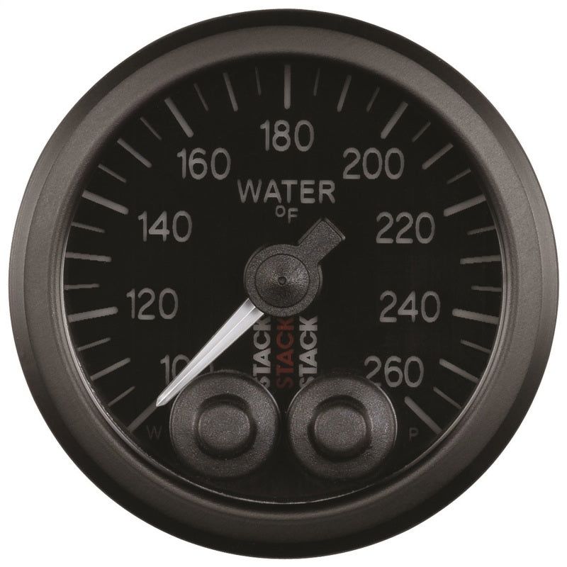 Autometer Stack Pro Control 52mm 100-260 deg F Water Temp Gauge - Black (1/8in NPTF Male)-Gauges-AutoMeter-ATMST3508-SMINKpower Performance Parts