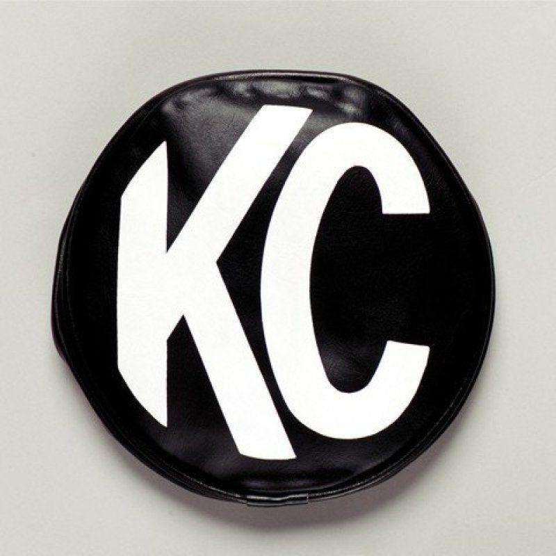 KC HiLiTES 6in. Round Soft Cover (Pair) - Black w/White KC Logo-Light Covers and Guards-KC HiLiTES-KCL5100-SMINKpower Performance Parts