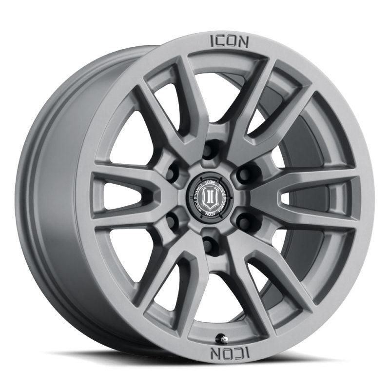 ICON Vector 6 17x8.5 6x5.5 0mm Offset 4.75in BS 106.1mm Bore Titanium Wheel - SMINKpower Performance Parts ICO2417858347TT ICON