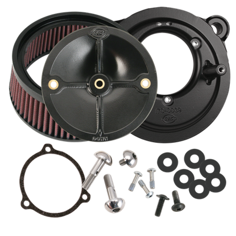 S&S Cycle 2008+ BT w/ S&S 58mm Throttle Body Stealth Air Cleaner Kit w/o Cover-Air Intake Components-S&S Cycle-SSC170-0164-SMINKpower Performance Parts