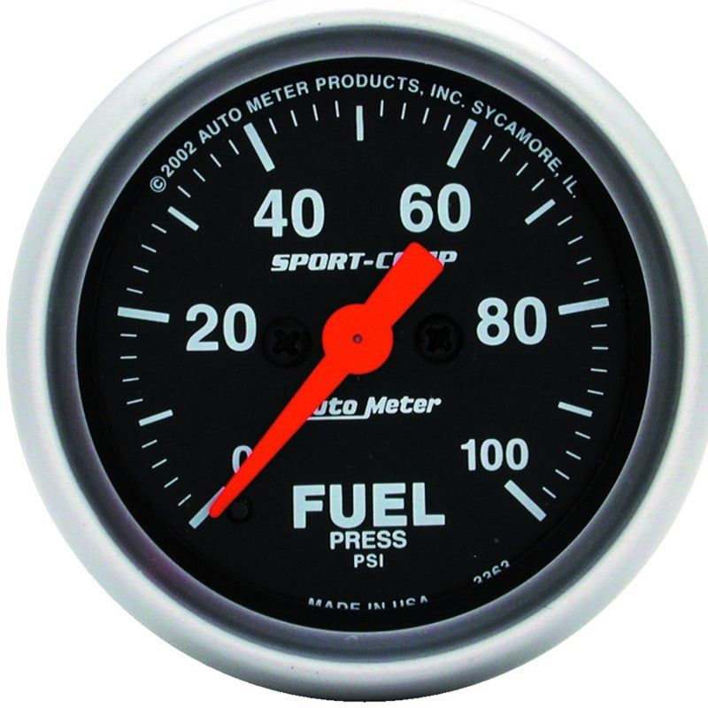 Autometer Sport-Comp 52mm 0-100 PSI Electronic Fuel Pressure Gauge-Gauges-AutoMeter-ATM3363-SMINKpower Performance Parts