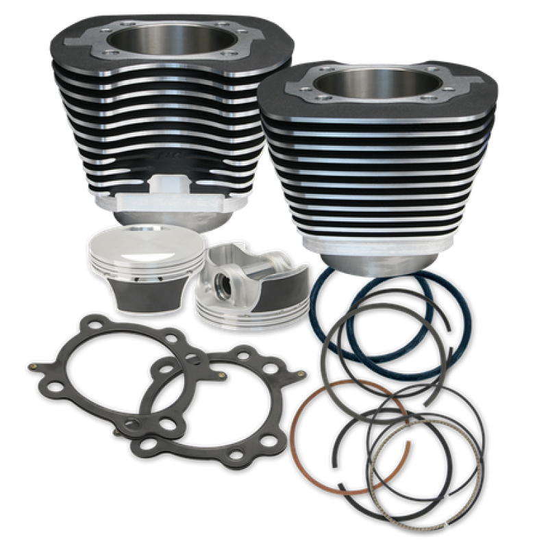 S&S Cycle 07-17 BT 106in Big Bore Cylinder Kit - Wrinkle Black - SMINKpower Performance Parts SSC910-0206 S&S Cycle