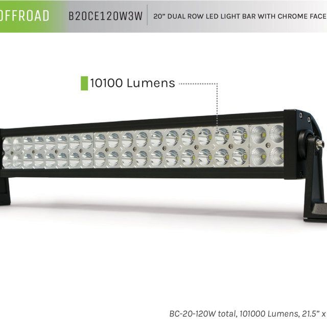 DV8 Offroad Chrome Series 20in Light Bar 120W Flood/Spot 3W LED - SMINKpower Performance Parts DVEB20CE120W3W DV8 Offroad