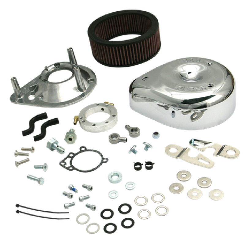 S&S Cycle 91-06 Carbureted XL Sportster Models Teardrop Air Cleaner Kit - Chrome-Air Intake Components-S&S Cycle-SSC17-0448-SMINKpower Performance Parts