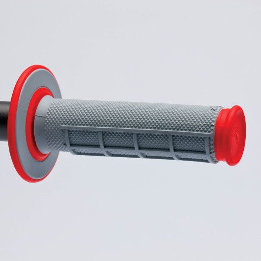 Renthal MX Dual Compound Grips 1/2 Waffle - Grey/ Red-Misc Powersports-Renthal-RENG156-SMINKpower Performance Parts
