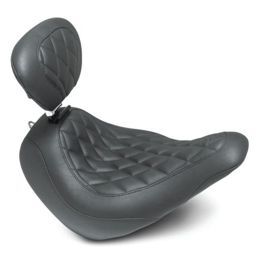 Mustang 18-21 Harley Low Rider, Sport Glide Wide Tripper Solo Seat w/DBR Diamond Stitch - Black-Solo Motorcycle Seats-Mustang Motorcycle-MMP83043-SMINKpower Performance Parts