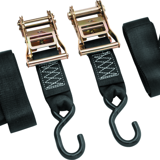 BikeMaster 2x84in Ratchet Tiedown Pair - Black