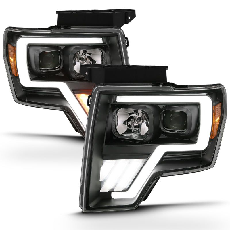 ANZO 2009-2013 Ford F-150 Projector Light Bar G4 Switchback H.L.Black Amber-Headlights-ANZO-ANZ111469-SMINKpower Performance Parts