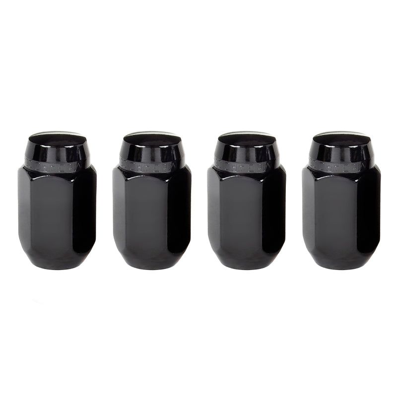 McGard Hex Lug Nut (Cone Seat) M14X1.5 / 22mm Hex / 1.635in. Length (4-Pack) - Black-Lug Nuts-McGard-MCG64072-SMINKpower Performance Parts