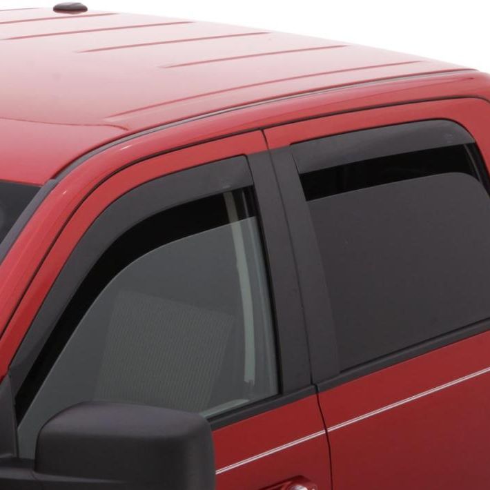 AVS 09-18 Dodge RAM 1500 Quad Cab Ventvisor Low Profile In-Channel Deflectors 4pc - Smoke