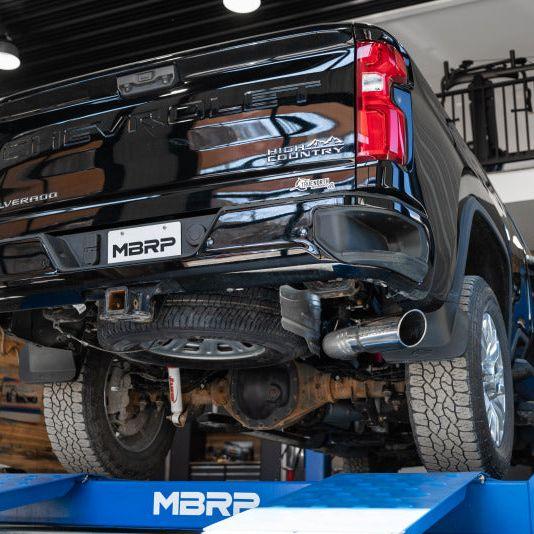 MBRP 2020+ GMC/Chevy 2500/3500 6.6L Duramax 4in Mand Bent Tubing AL-Ser Cat Back Single Side - Alum