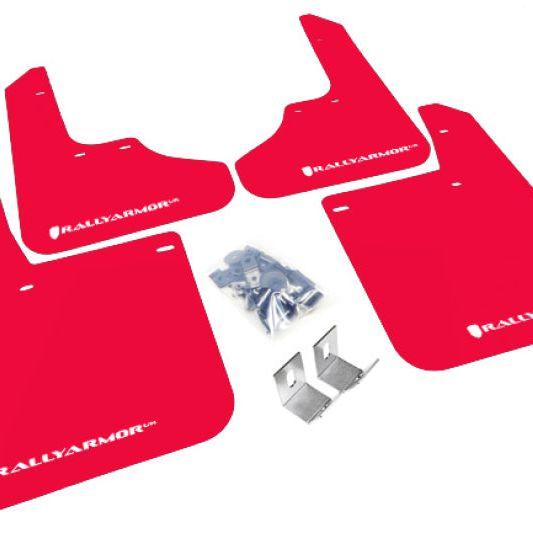 Rally Armor 93-01 Subaru Impreza RS Red UR Mud Flap w/ White Logo