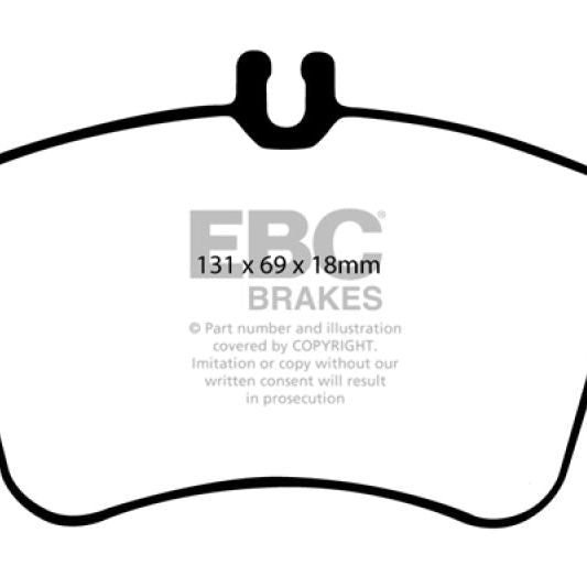 EBC 02-05 Mercedes-Benz C230 (W203) 1.8 Supercharged (European Model) Redstuff Front Brake Pads