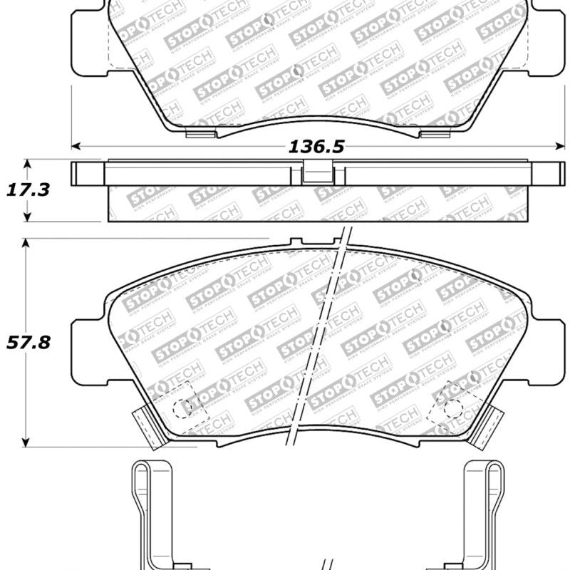 StopTech Street Touring 02-06 Acura RSX Type S / 93-95 Civic Coupe / 04-05 Civic Si