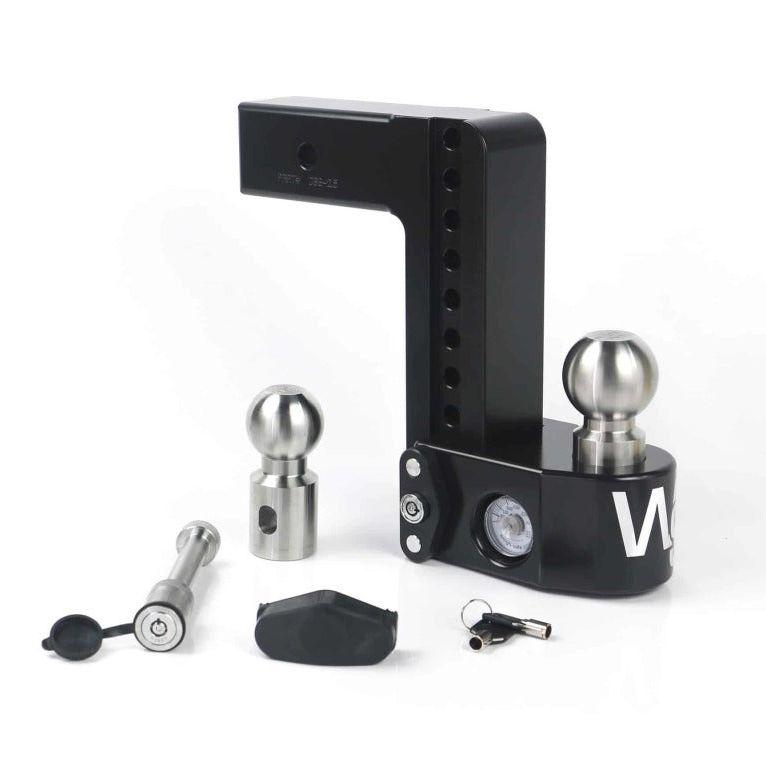 Weigh Safe 8in Drop Hitch w/Built-in Scale & 2.5in Shank (8K/18.5K GTWR) w/WS05 - Black Cerakote